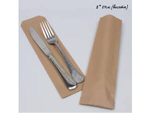 Крафт-Пакет Саше для Столового Приладдя Паперовий Коричневий (8*21см), від Виробника Гуртом, 2000 шт/ящ