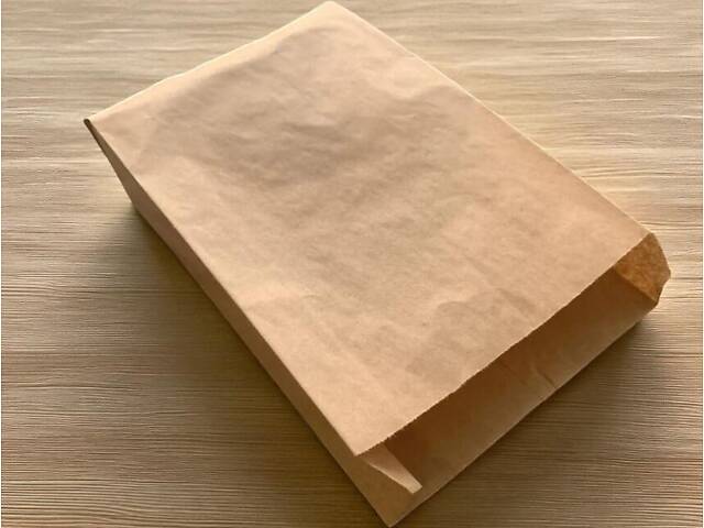 Паперові фасувальні Крафт Пакети для харчових продуктів, фасфуду середні (17*5*30 см) коричневі, 1000шт/ящ - Фото 2