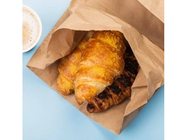 Паперові фасувальні Крафт Пакети для харчових продуктів, фасфуду середні (17*5*30 см) коричневі, 1000шт/ящ - Фото 3