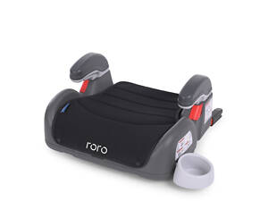 Бустер ME 1144 Royal Black, дитячий, ізофікс, з підлокітником і підстаканником, льон