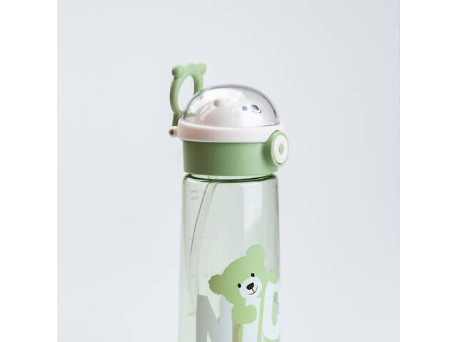 Бутылка для воды 620 мл с трубочкой Зеленая - Фото 2