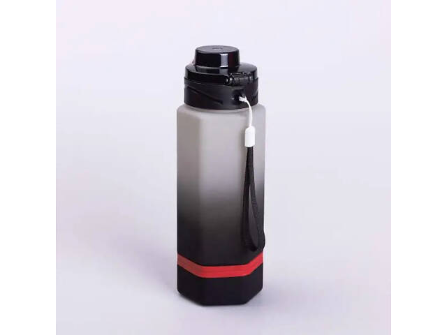 Бутылка для воды 650 мл бутылочка с поилкой для спорта и школы 23 см Keep Going Черная - Фото 2