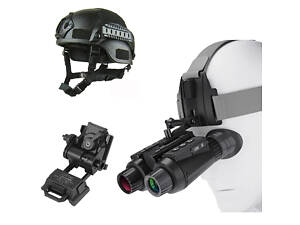 Бинокуляры ночного видения NV8300 HD 4K (до 500м) + шлем (ABS пластик) + крепление FMA L4G24 + карта 64Гб