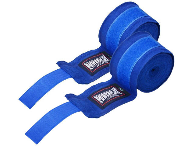 Бинти для боксу PowerPlay 3047 Сині Lycra (спандекс) (4,5м) - Фото 1