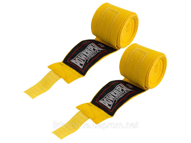 Бинти для боксу PowerPlay 3046 Жовті (4.5м), Оригінал! - Фото 1