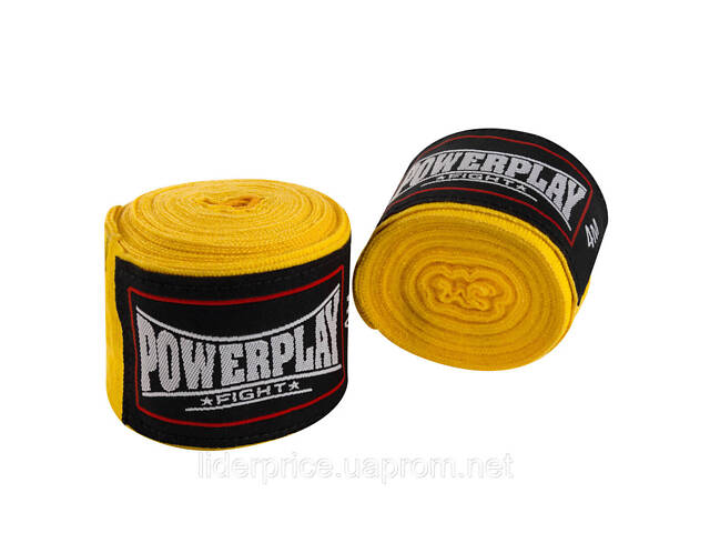 Бинти для боксу PowerPlay 3046 Жовті (4.5м), Оригінал! - Фото 3