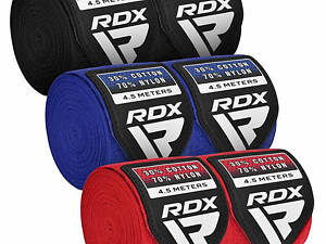 Бинти для боксу RDX RB Hand Wraps Combine 3 пари Red,Black,Blue (4.5м.)