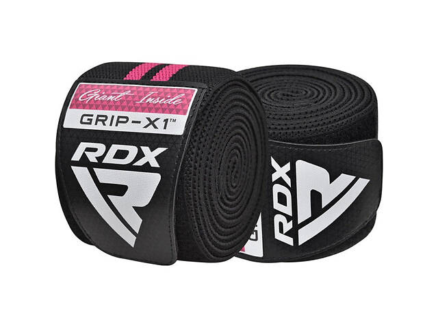 Бинти на коліна Фіксатори колінного суглоба RDX GYM KNEE WRAP R11 BLACK/PINK - Фото 3