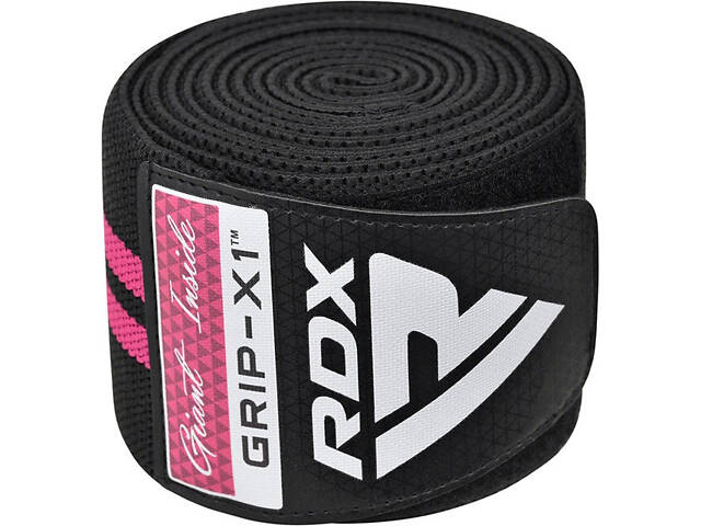 Бинти на коліна Фіксатори колінного суглоба RDX GYM KNEE WRAP R11 BLACK/PINK - Фото 5