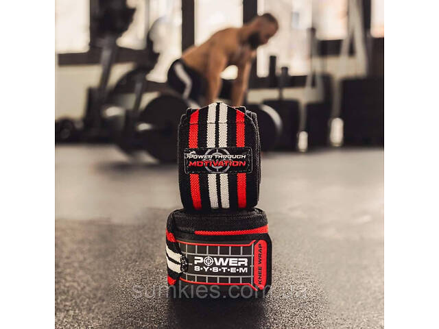 Бинти на коліна Power System PS-3700 Knee Wraps Red/Black (пара) - Фото 5