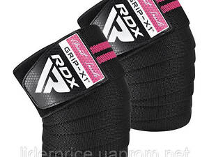 Бинти на коліна RDX GYM KNEE WRAP R11 BLACK/PINK, Оригінал!
