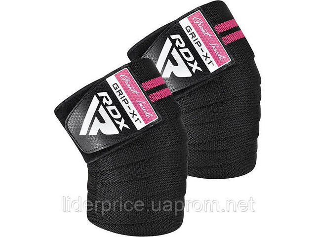 Бинти на коліна RDX GYM KNEE WRAP R11 BLACK/PINK, Оригінал! - Фото 1