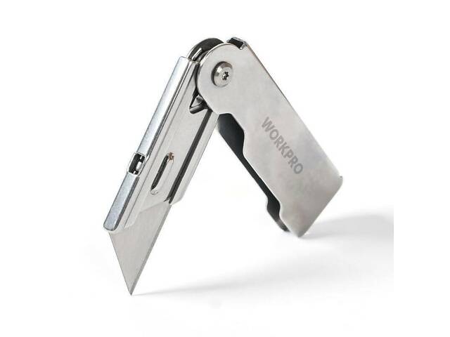 Быстросменный складной карманный нож з с лезвиями WORKPRO [W011020] - Фото 3