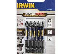 Біта Impact Pro Performance 57 мм PH2 5 шт, Irwin IW6061308