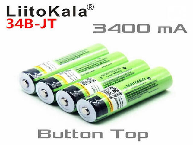 Акумулятор 18650 LiitoKala Lii-34B-JT NCR18650B 3400mAh 6A Li-Ion опуклий контакт button top