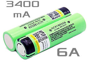 Акумулятор 18650 LiitoKala Lii-34B NCR18650B 3400mAh 6A Li-Ion плоский контакт