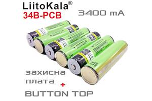 Акумулятор 18650 LiitoKala Lii-34B PCB NCR18650B 3400mAh 6A Li-Ion опуклий контакт з платою захисту protected