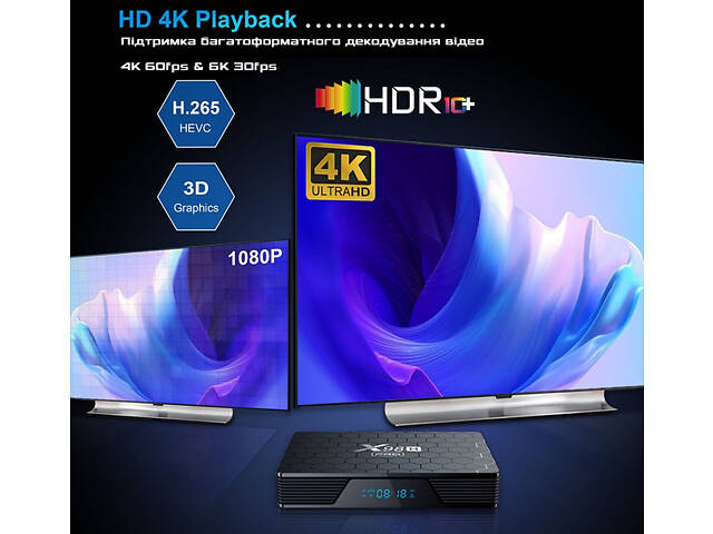 X98H PRO 2Гб 16Гб Android 12 Смарт ТВ Приставка + Телевидение + Фильмы Allwinner H618 - Фото 15