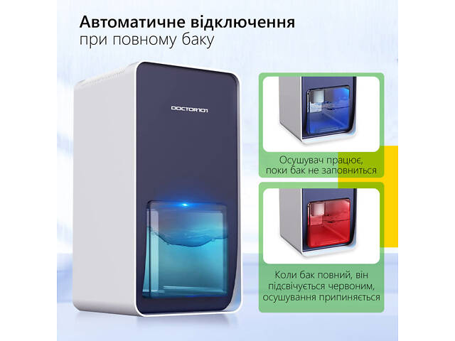 Побутовий осушувач повітря Doctor-101 LEVANTE на 1,2 л. Безшумний вологопоглинач з підсвічуванням для квартири - Фото 6