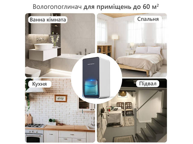 Побутовий осушувач повітря Doctor-101 LEVANTE на 1,2 л. Безшумний вологопоглинач з підсвічуванням для квартири - Фото 10