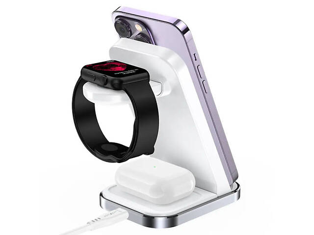 БЗУ Acefast E15 desktop 3-in-1 White - Фото 5