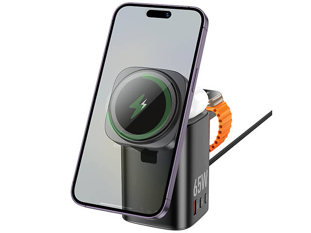 БЗУ Hoco CQ20A Clever 6in1 PD65W Black - Фото 3