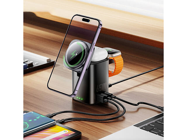 БЗУ Hoco CQ20A Clever 6in1 PD65W Black - Фото 8