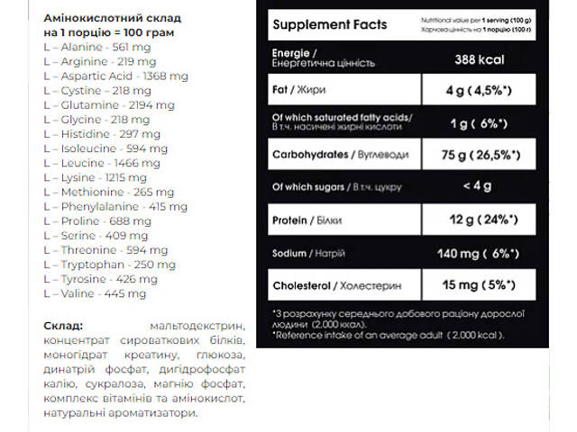 Carbo Mass Gainer - 2000g Vanilla - Фото 2