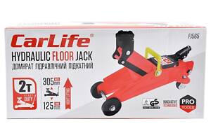 Carlife Домкрат гідравлічний (підкатний), Carlife 2т, 125-305мм, карт.уп