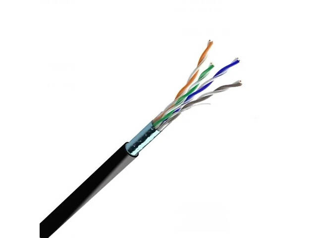 Cat. 5e F/UTP PE 4х2х24 AWG (70910021) бухта 500м. Кабель вита пара ЗЗКМ (FTP мідь вуличний) - Фото 1