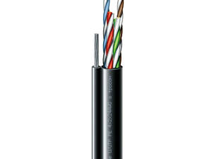 Cat. 5e U/UTP РЕ steel cord 4x2x24 AWG (k) трос (70910181) бухта 305м Кабель кручена пара ЗЗКМ (UTP мідь вуличний з тросом)
