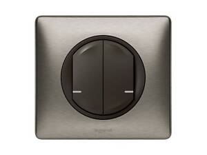 Celiane with NETATMO. Умный беспроводной выключатель 2-клавишный. Графит