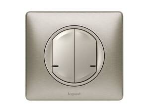 Celiane with NETATMO. Умный беспроводной выключатель 2-клавишный. Титан