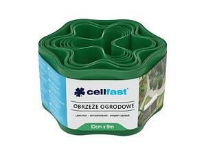 Cellfast Стрічка газонна, бордюрна, хвиляста, 10 см x 9 м, зелена