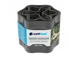Cellfast Стрічка газонна, бордюрна, хвиляста, 15см x 9м, графіт