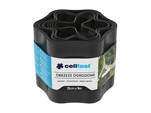 Cellfast Стрічка газонна, бордюрна, хвиляста, 15см x 9м, чорна