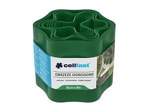 Cellfast Стрічка газонна, бордюрна, хвиляста, 15см x 9м, зелена