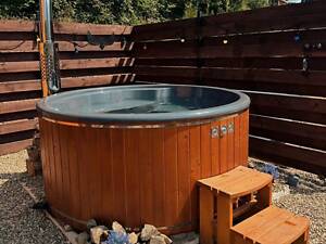 Чан из джакузи. Спа чан на дровах. Интегрированная печь.