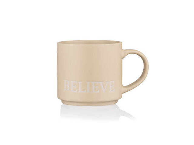 Чашка Ardesto Believe, 420мл, кераміка, жовтий (AR3043Y) - Фото 1