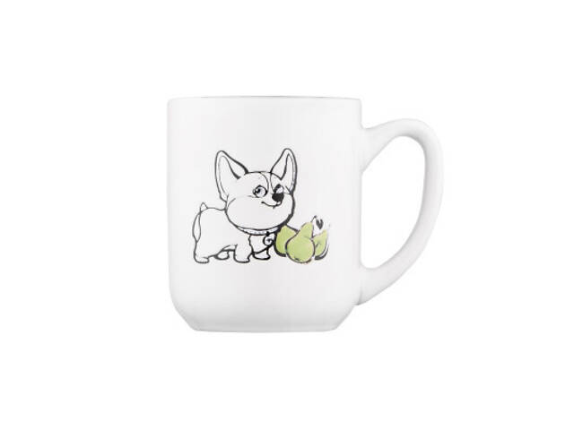 Чашка Ardesto Corgi, 380мл, кераміка, біло-сірий (AR3054) - Фото 2