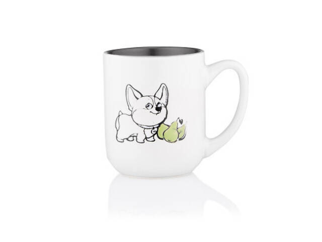 Чашка Ardesto Corgi, 380мл, кераміка, біло-сірий (AR3054) - Фото 3