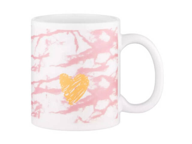 Чашка Ardesto Hello, 330мл, кераміка, біло-рожевий (AR3048WP) - Фото 1