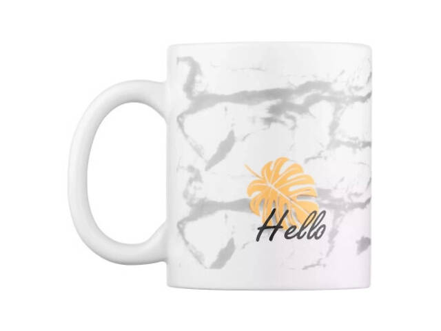 Чашка Ardesto Hello, 330мл, кераміка, біло-сірий (AR3048WG) - Фото 3