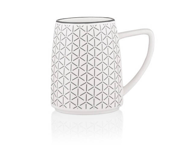 Чашка Ardesto Lamberto, 360мл, порцеляна, біло-сірий (AR3052) - Фото 2