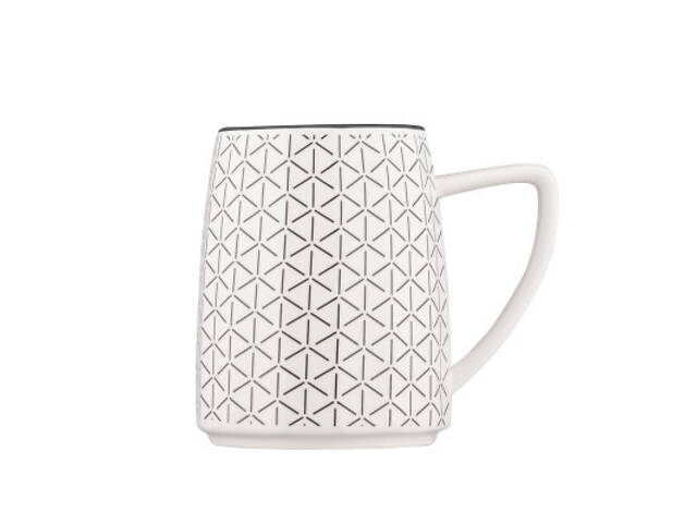 Чашка Ardesto Lamberto, 360мл, порцеляна, біло-сірий (AR3052) - Фото 3