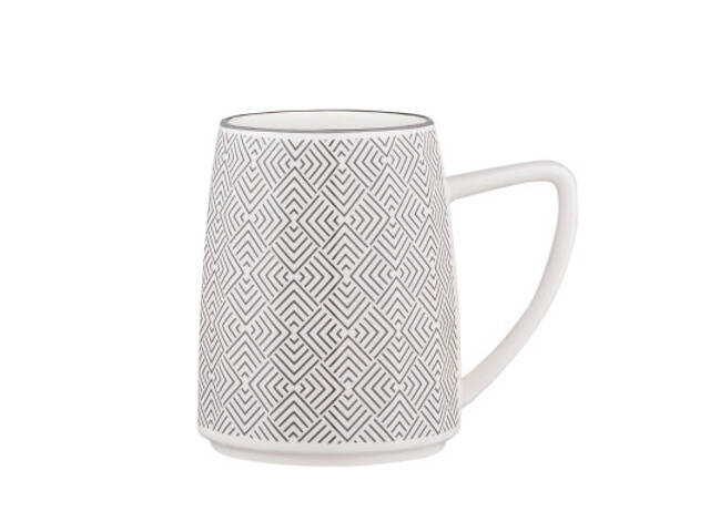 Чашка Ardesto Lamberto, 360мл, порцеляна, біло-сірий (AR3050) - Фото 1