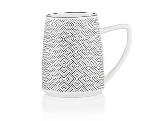 Чашка Ardesto Lamberto, 360мл, порцеляна, біло-сірий (AR3050) - Фото 2