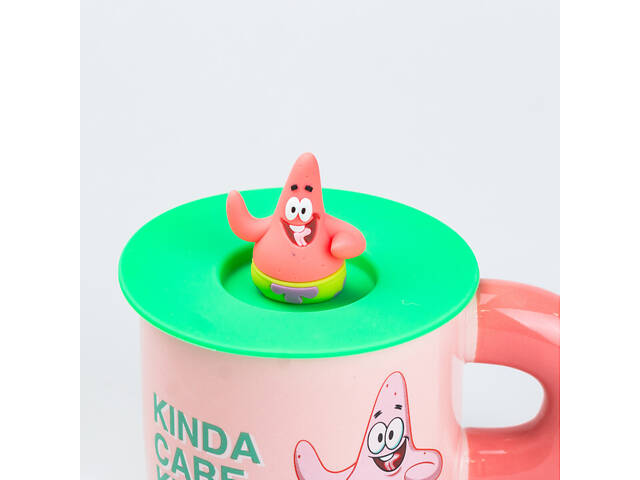 Чашка керамическая с крышкой 'Патрик Стар' 400 мл - Фото 3