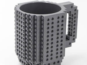 Чашка-конструктор SUNROZ в стилі іграшки 350 мл Сірий (SUN3778)