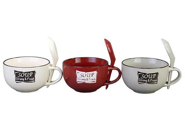 Чашка з ложкою Interos 19105-2-88389 450 мл - Фото 1